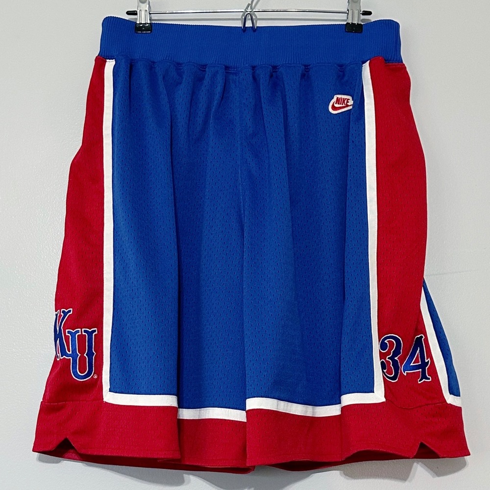 Vintage 90's Nike Authentic Kansas Jayhawks Paul Pierce Basketball Shorts Size L
